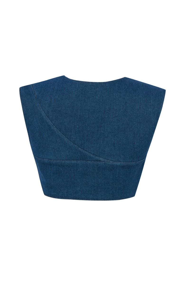 Jendue US Endless Line Denim Crop Top, Alternate, color, Blue