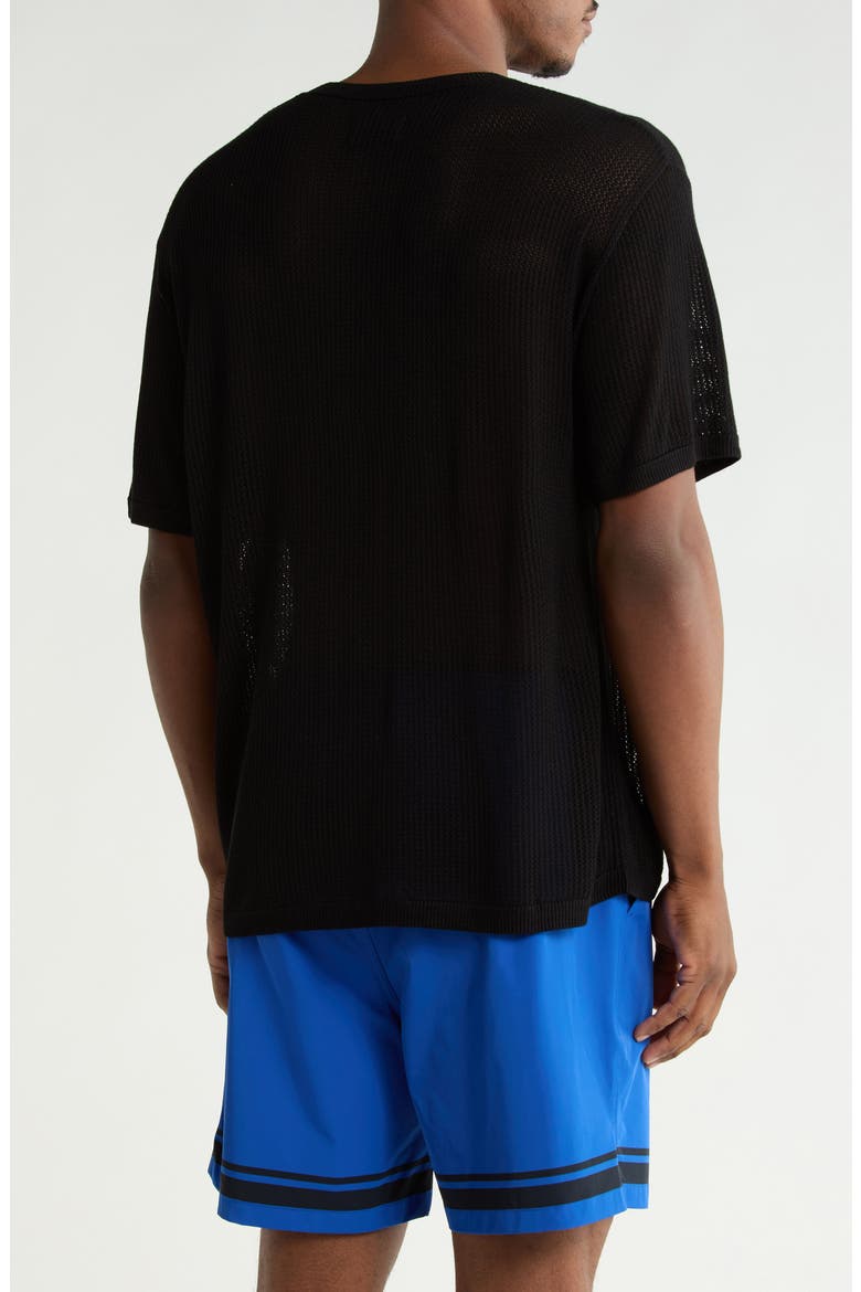 Ian Rib Knit T-Shirt, Alternate, color, BLACK HONEYCOMB