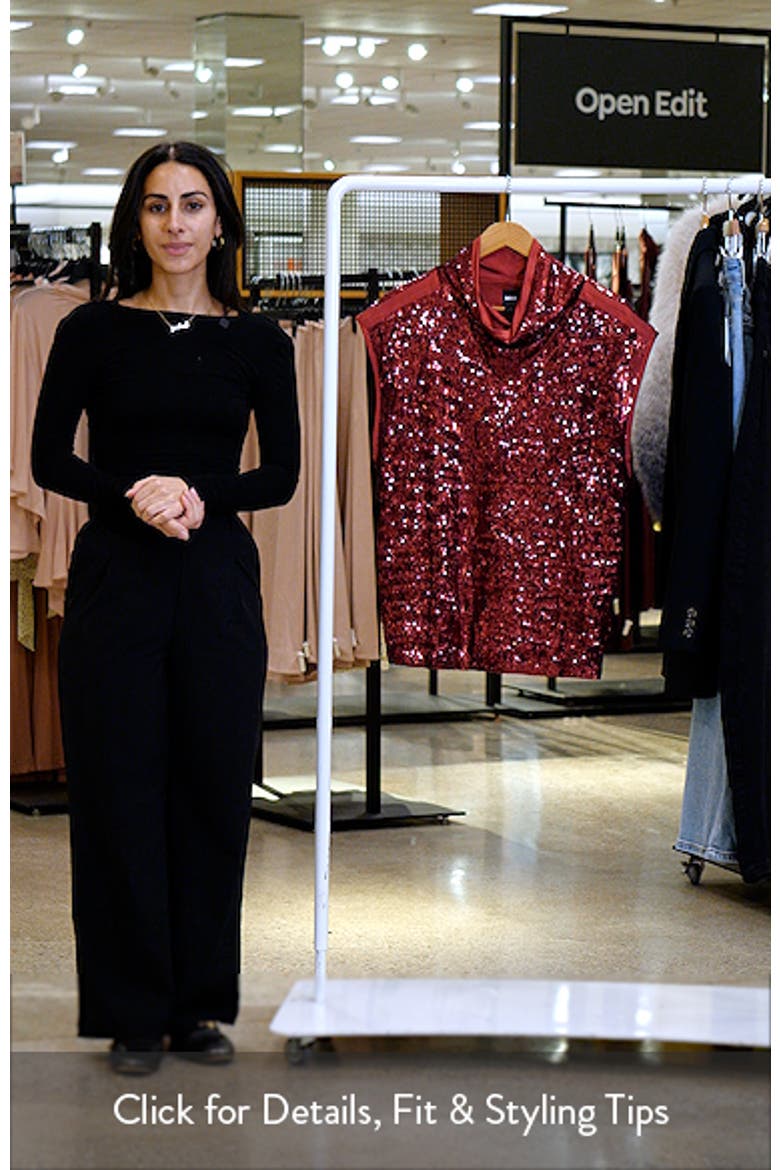 Sequin Mock Neck Top video