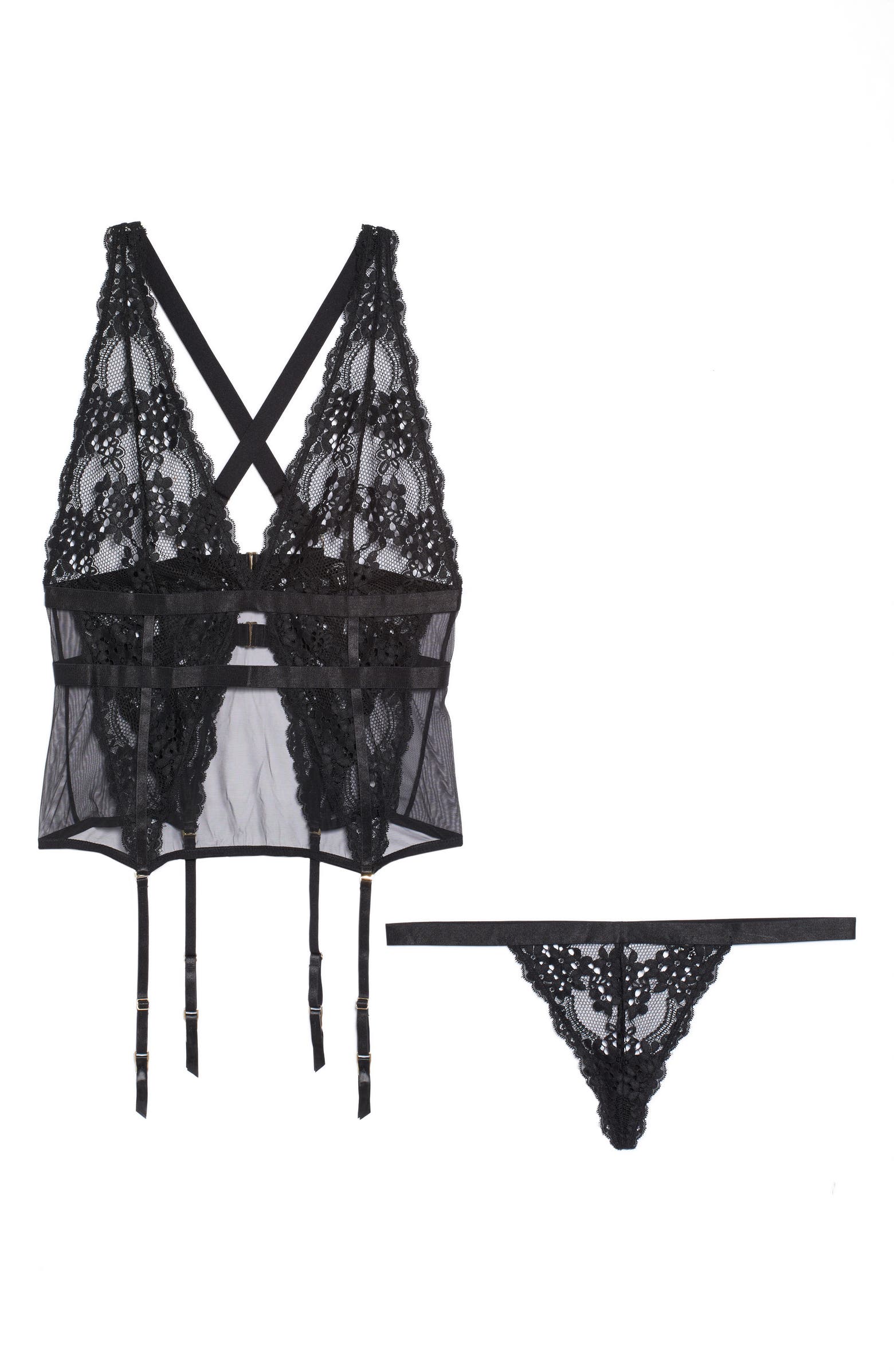 Oh La La Cheri Joell Lace Teddy & G-String Set | Nordstrom