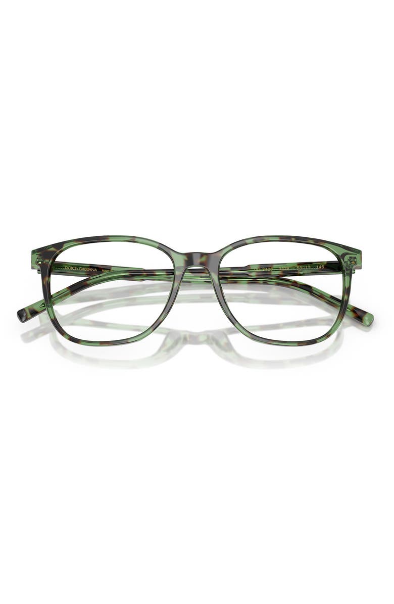 Dolce&Gabbana 51mm Pillow Optical Glasses, Alternate, color, Havana Green / Demo Lens
