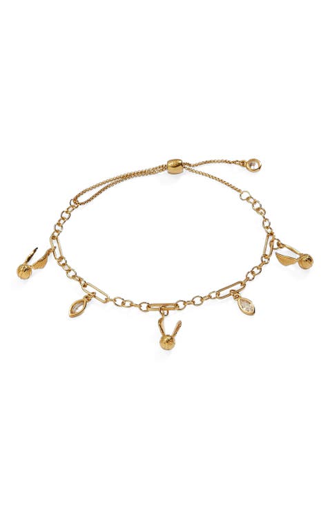 Harry Potter™ Golden Snitch And Navette Multi Charm Pull Chain Bracelet