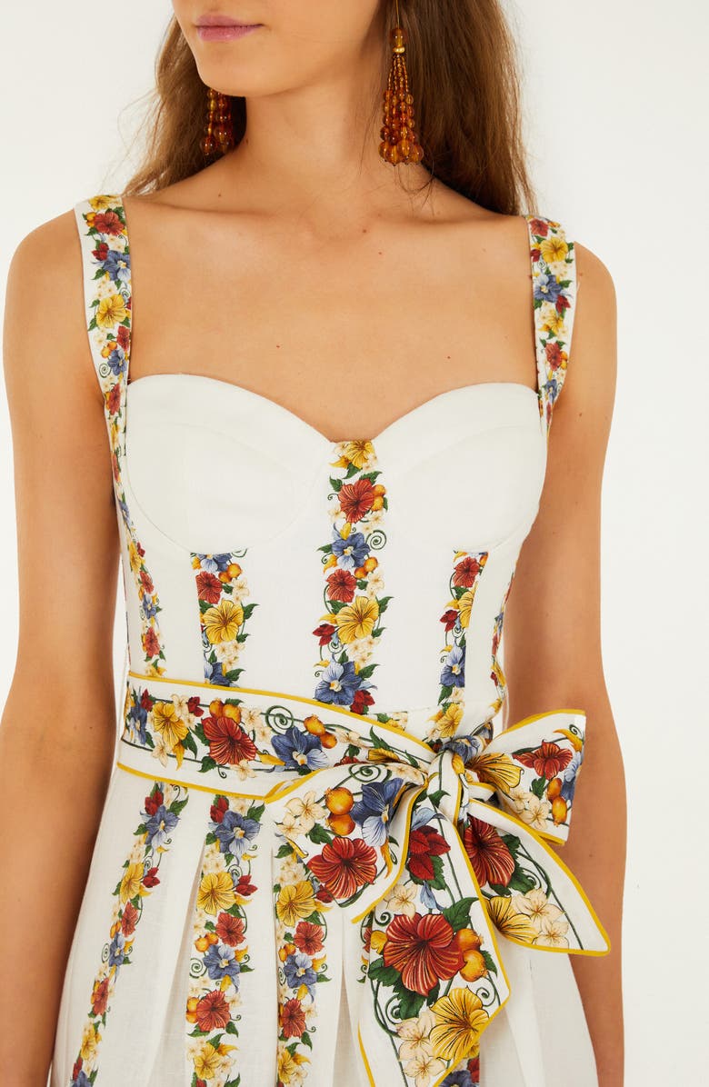 FARM Rio Tropi Floral Print Minidress, Alternate, color, Tropi Off-White