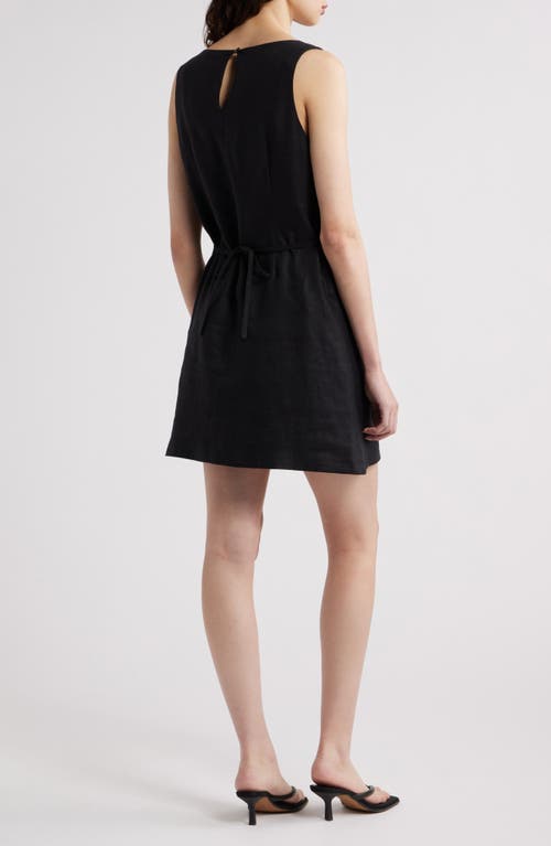 Faithfull The Brand Kelly Linen Minidress In Black