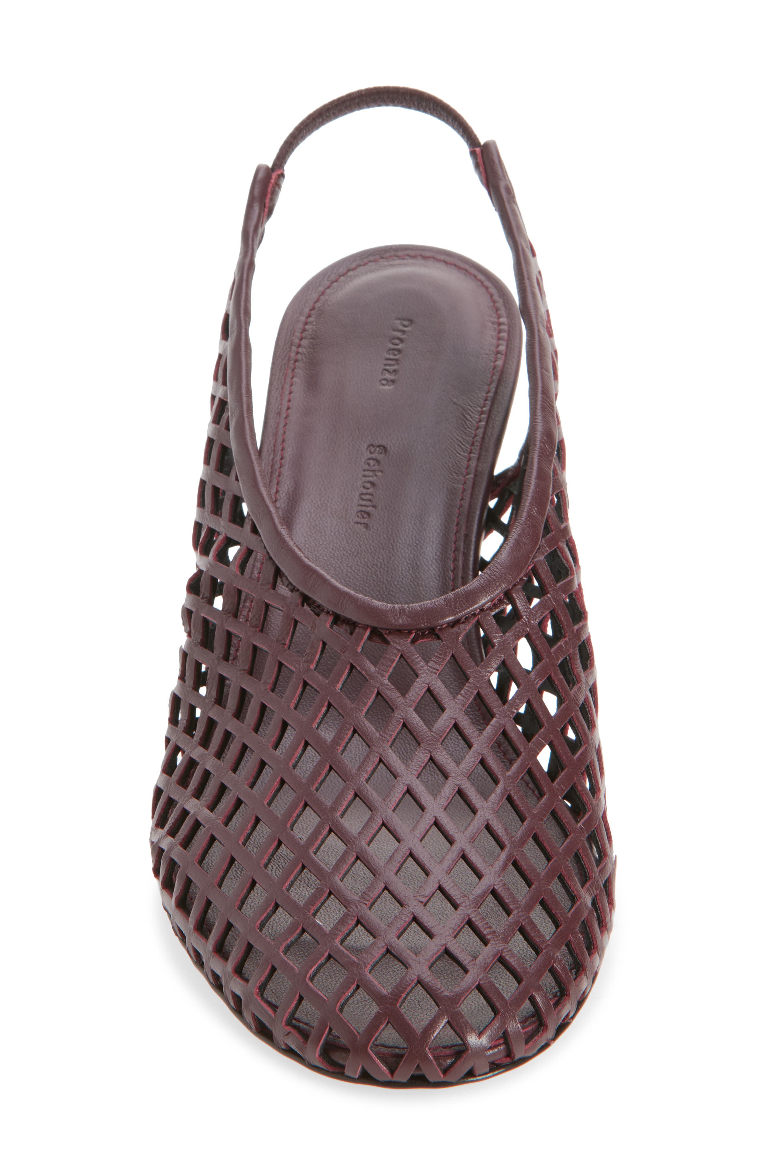 Proenza Schouler Tee Perforated Slingback Pump, Alternate, color, Burgundy