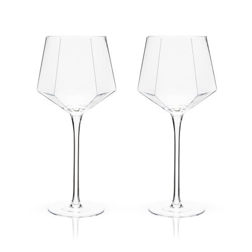 Viski Seneca Crystal Wine Glasses Set Of 2 In Clear