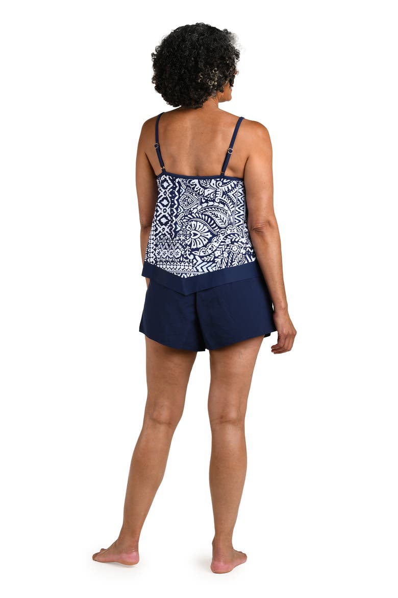 Bohemia Flutter Tankini Swim Top, Alternate, color, INDIGO