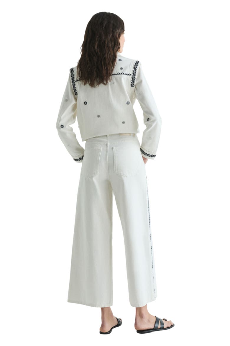 Contrast embroidered jeans, Alternate, color, Ecru