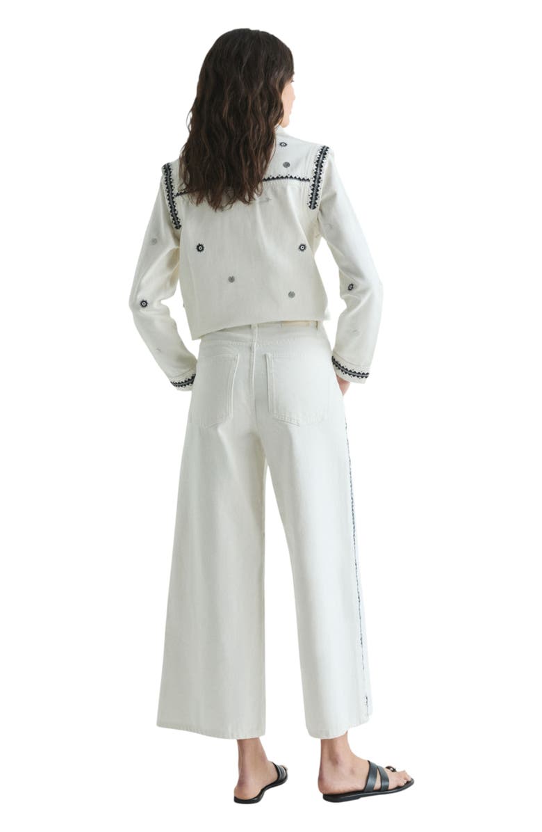 Scalpers Contrast embroidered jeans, Alternate, color, Ecru
