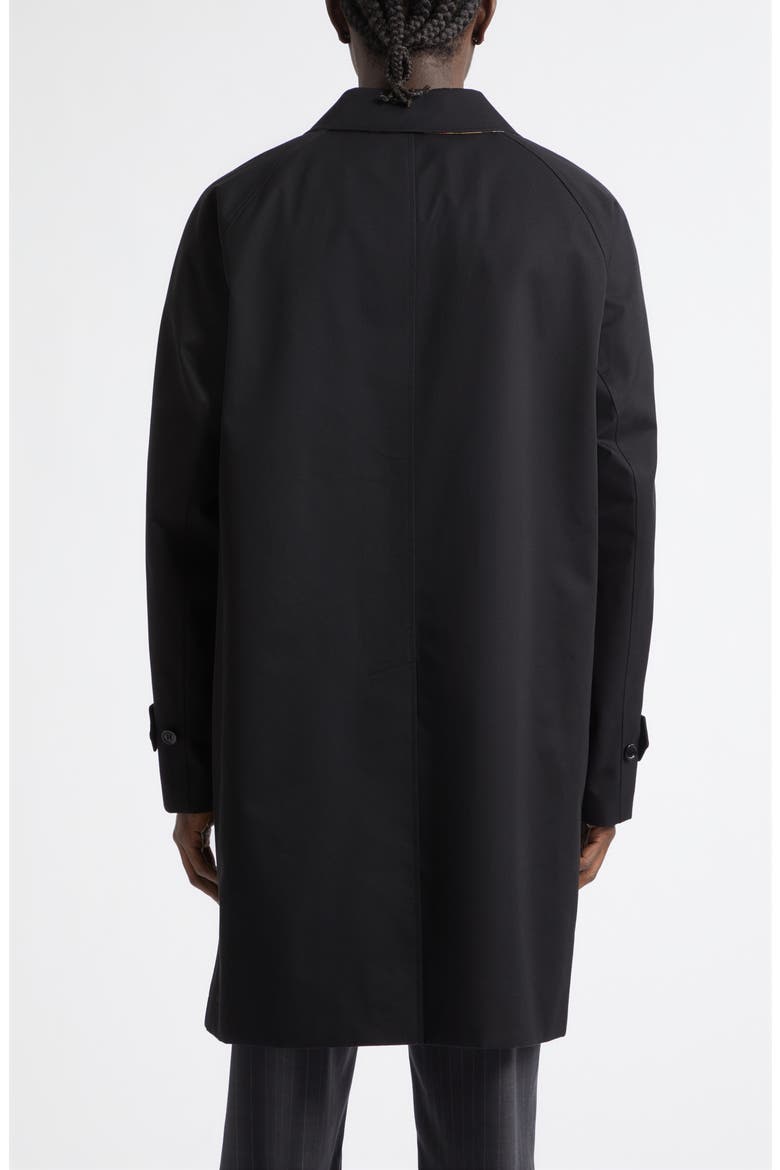 Camden Mid Length Cotton Gabardine Car Coat, Alternate, color, BLACK