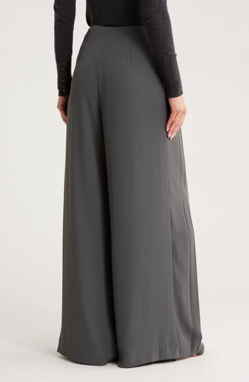 L'agence Nova Mid-rise Wide-leg Pleated Pants In Gray