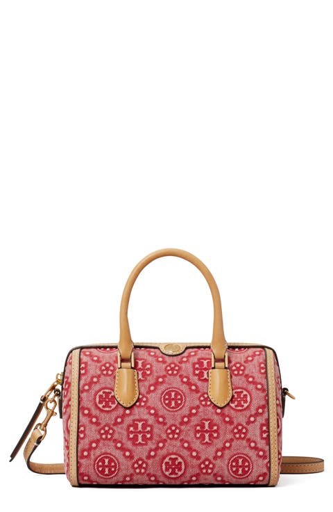Petite T Monogram Jacquard Barrel Bag