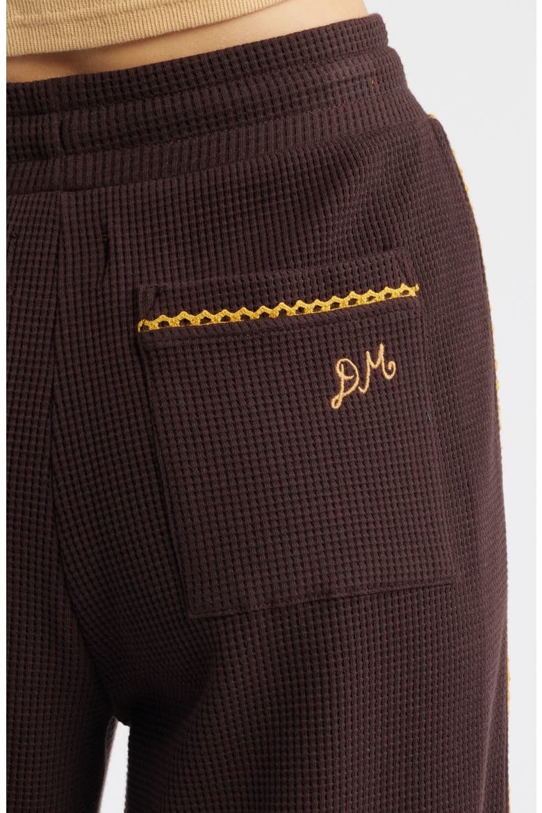 Piper Waffle Knit Ankle Sweatpants, Alternate, color, CHOCOLATE