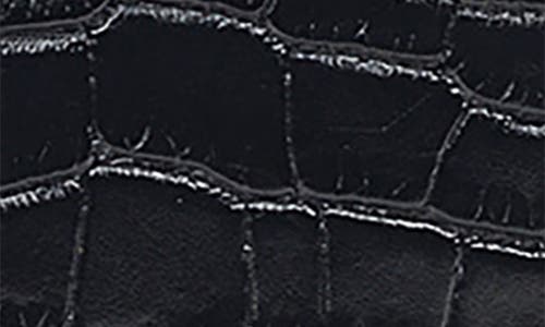 Radley Mini Rope Walk Croc Embossed Flap Crossbody Bag In Black