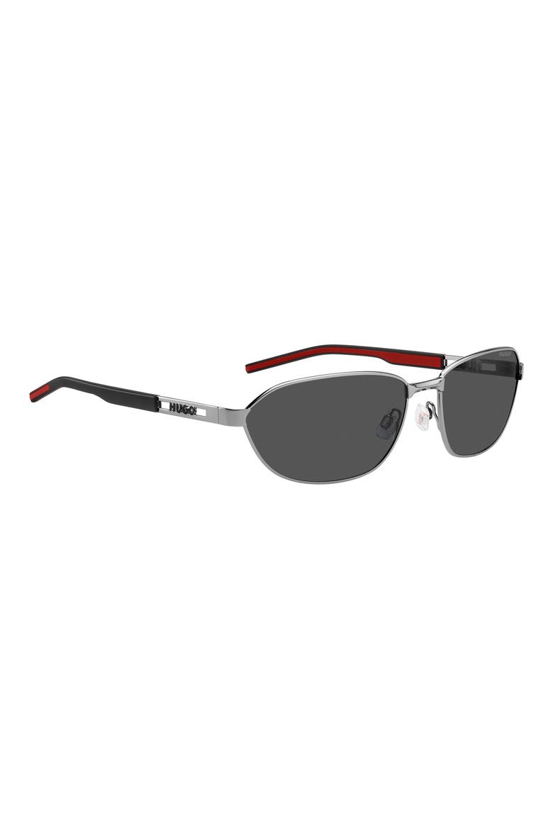 62mm Rectangular Sunglasses, Alternate, color, RUTHENIUM/ GREY