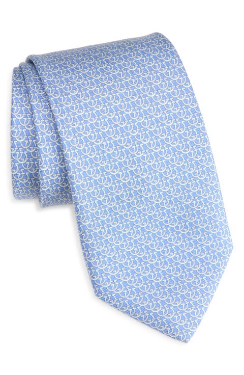 Cerchio Gancini Print Silk Tie