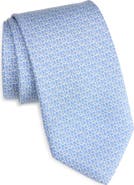 FERRAGAMO Cerchio Gancini Print Silk Tie