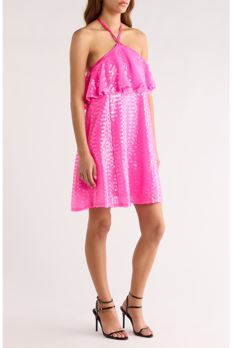 Liviana Sequin Shift Minidress, Alternate, color, FUCHSIA
