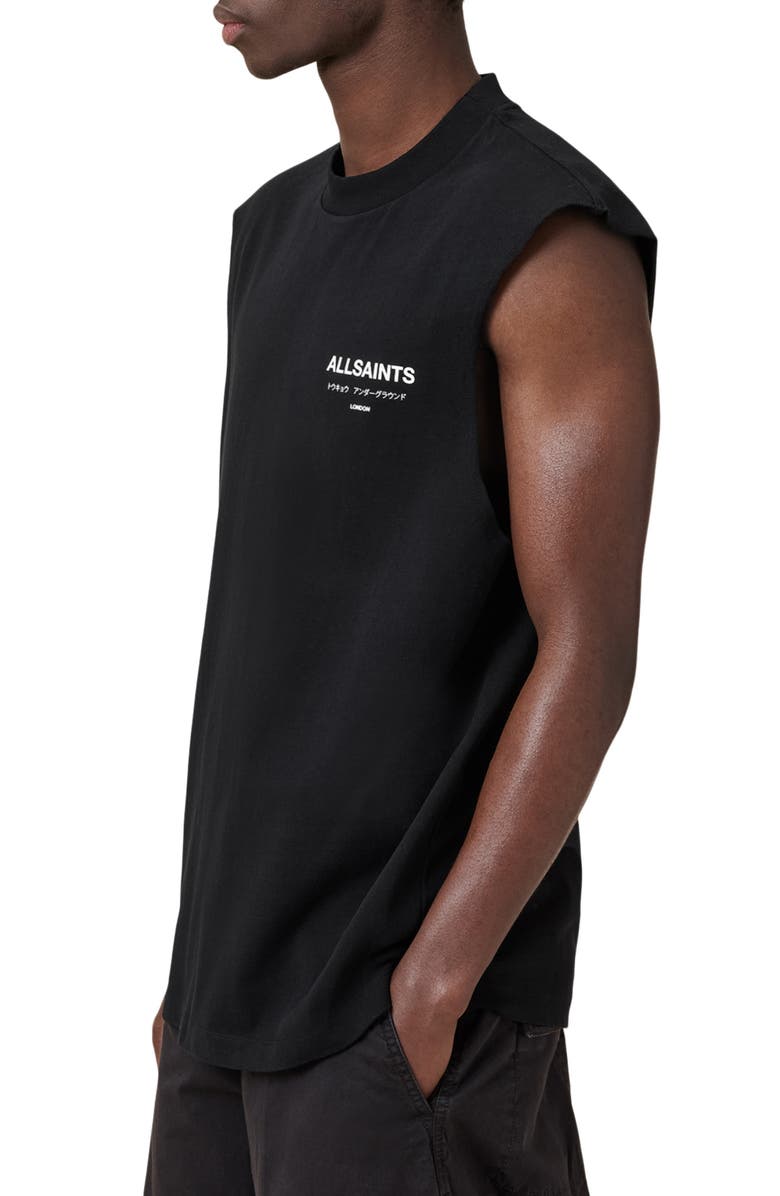 AllSaints Underground Sleeveless Crewneck Graphic T-Shirt, Alternate, color, 