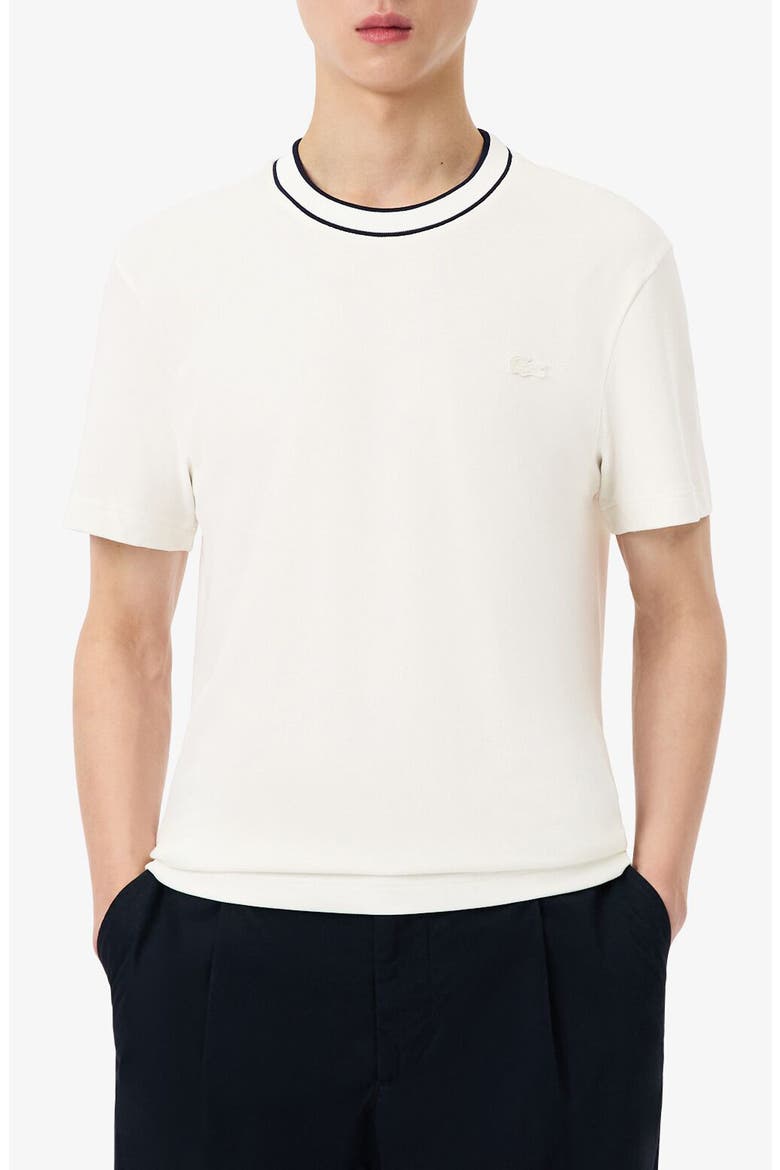 Regular Fit Tipped Piqué Crewneck T-Shirt, Main, color, FLOUR