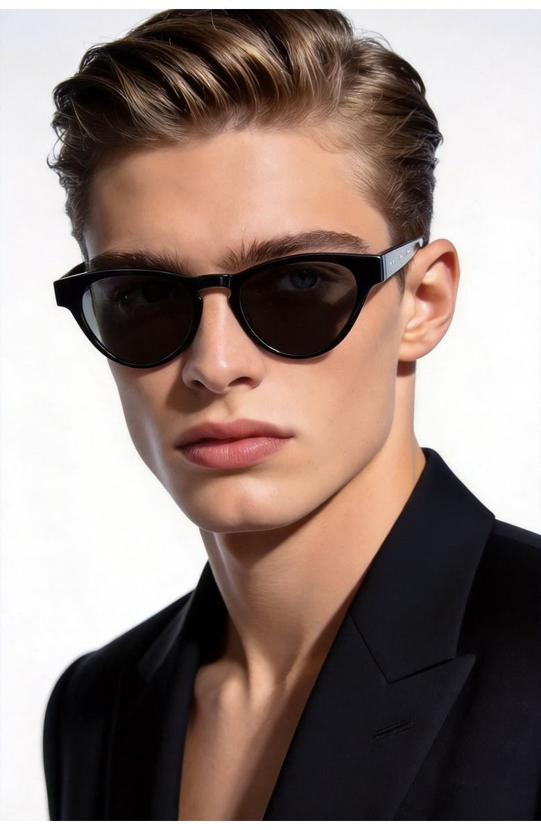 Classicharms No.1 Noir Round Frame Sunglasses, Alternate, color, Black