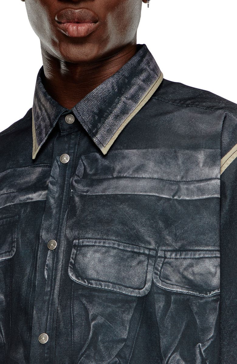 DIESEL<sup>®</sup> S-After-A Tromp l'Oeil Snap Front Shirt, Alternate, color, 