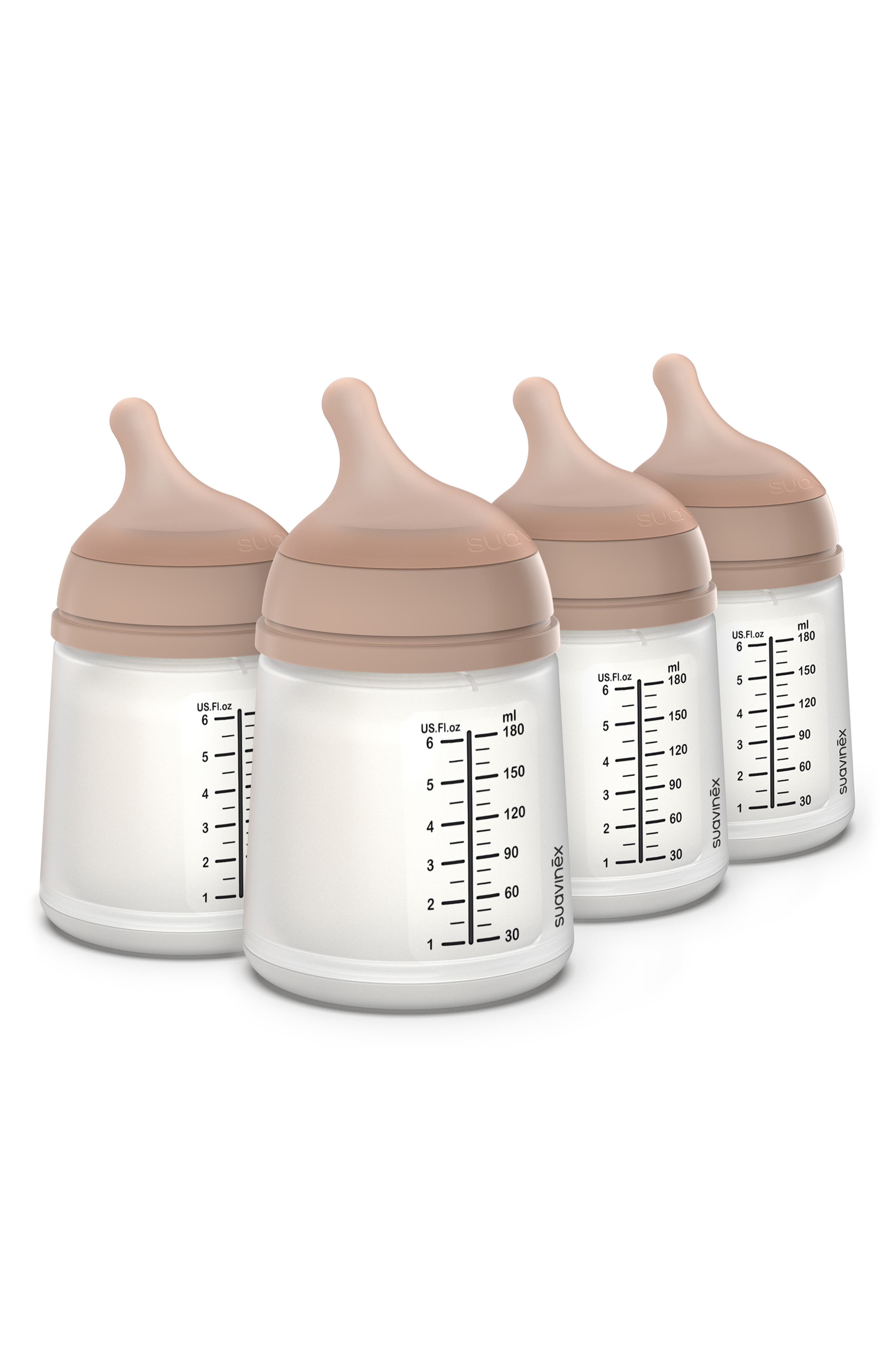 Suavinex 4-Pack Adaptable Flow Small Anti-Colic Bottles in Medium 