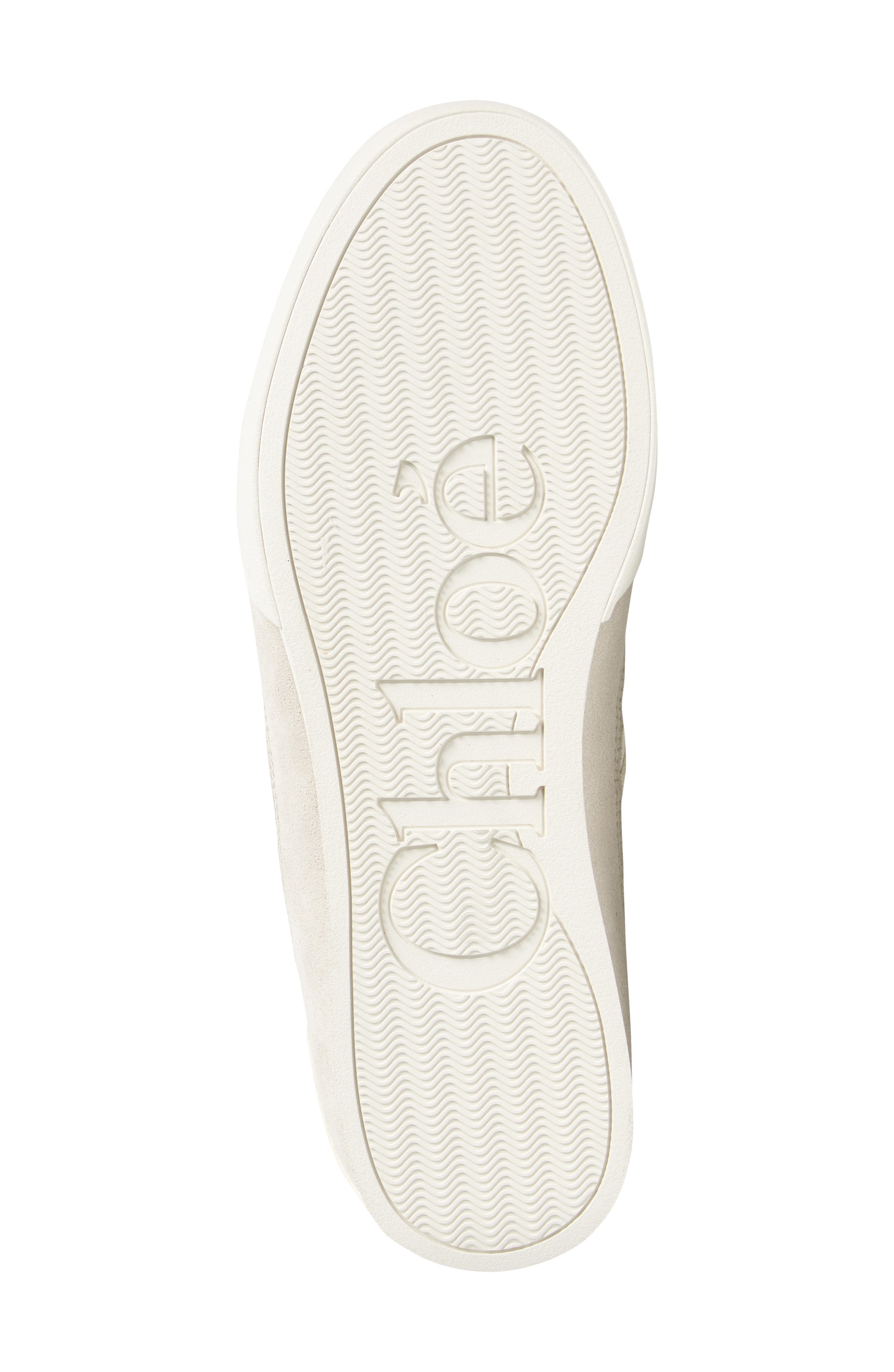 Chloé Kick Leather & Mesh Sneaker, Alternate, color, Cloudy Cream
