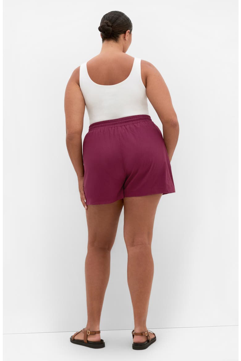 Lola Cotton Drawstring Shorts, Alternate, color, POMEGRANATE