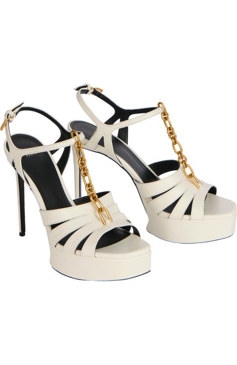 Sync platform sandals in smooth leather