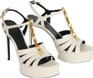 Balmain Sync platform sandals in smooth leather