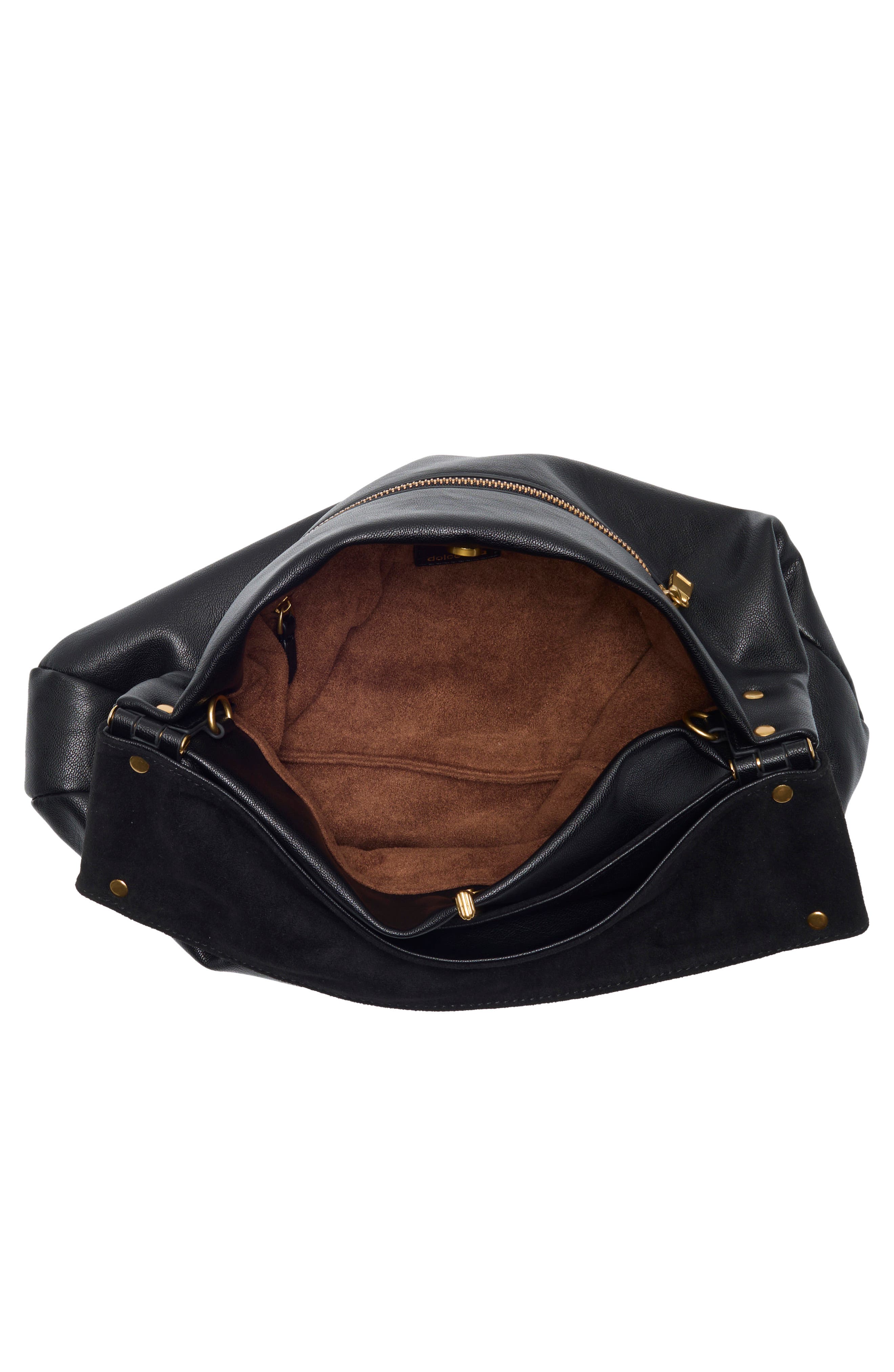Max Faux Leather Clutch, Alternate, color, BLACK