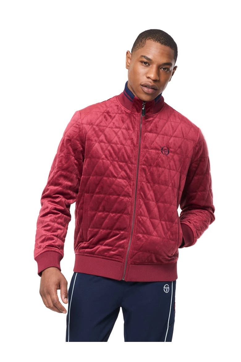 Redi Quilted Velour Bomber Jacket, Main, color, RHUBARB