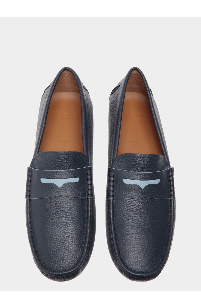 Bally Driver in Grained Leather, Alternate, color, Blue