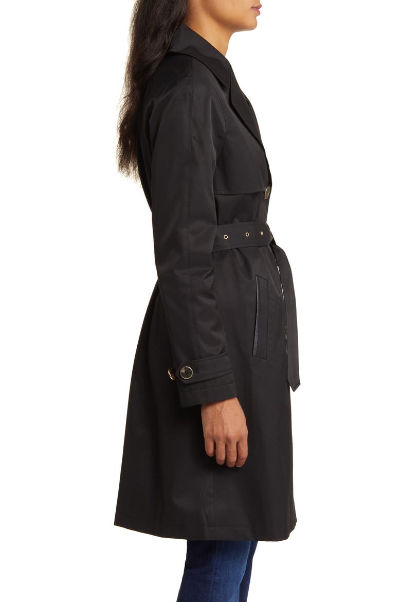 Belted Trench Coat, Alternate, color, BLACK