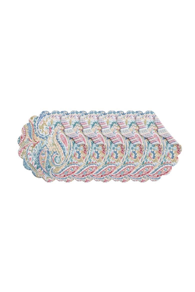Maisie Round Placemats Set of 6, 17", Main, color, Blue