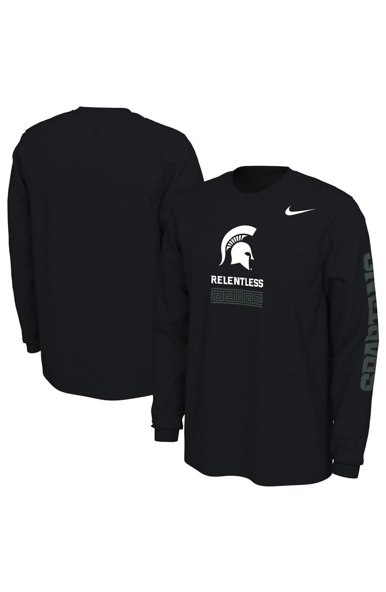 Nike Men's Nike Black Michigan State Spartans Alternate Long Sleeve T-Shirt, Main, color, Black