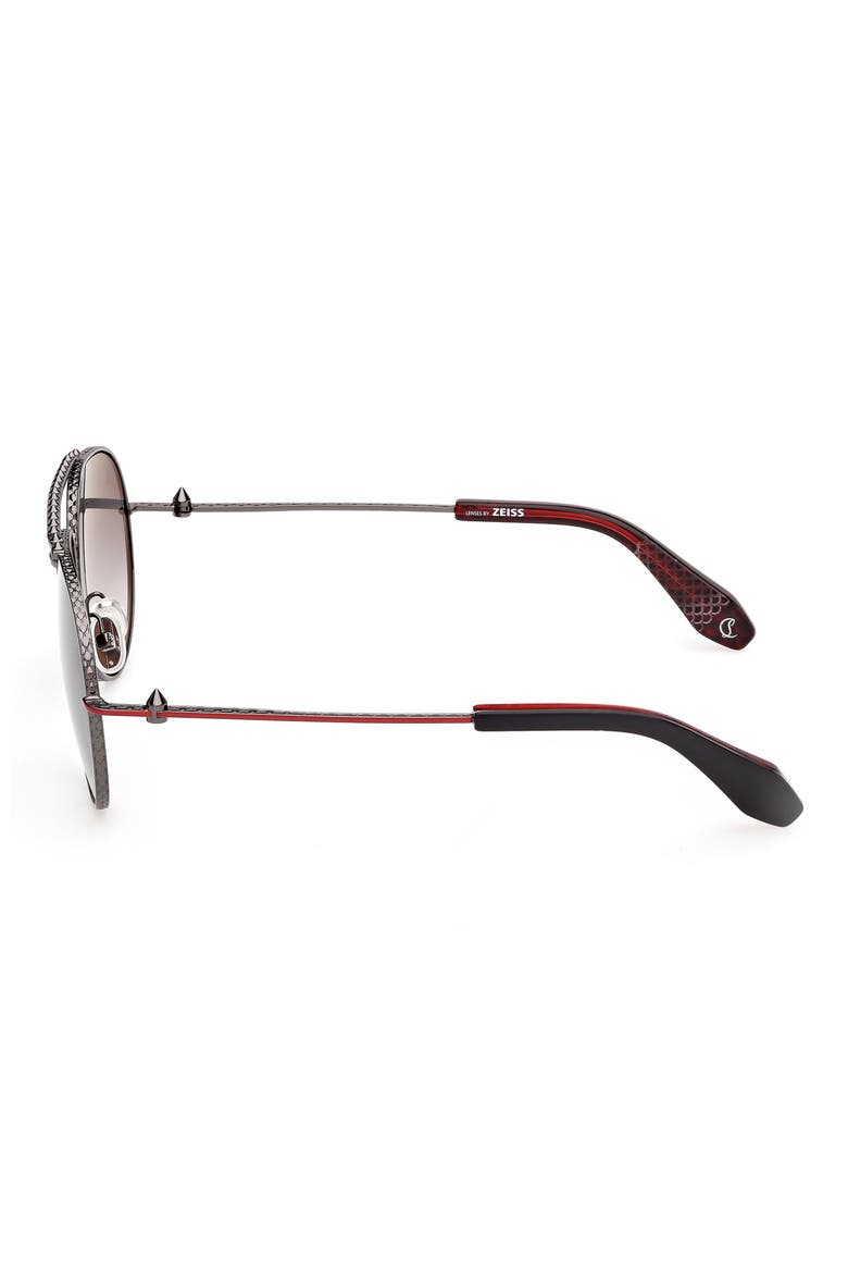 61mm Pilot Sunglasses, Alternate, color, GUNMETAL / ZEISS SMOKE RED