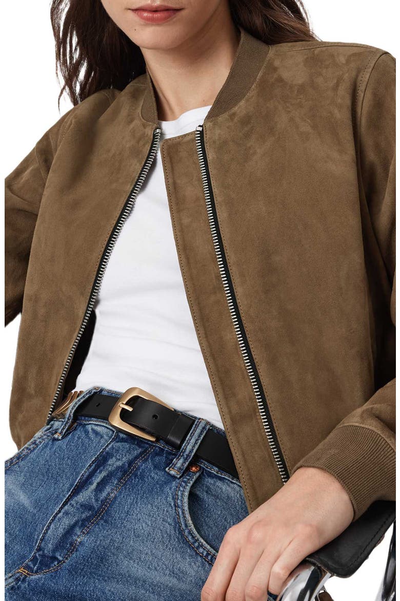 Orten Suede Bomber Jacket, Alternate, color, WALNUT BROWN