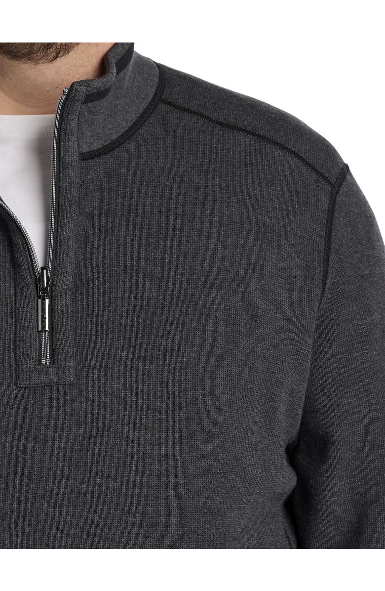 Tommy Bahama Big & Tall Flip Coast Reversible 1/2-Zip Pullover, Alternate, color, Black