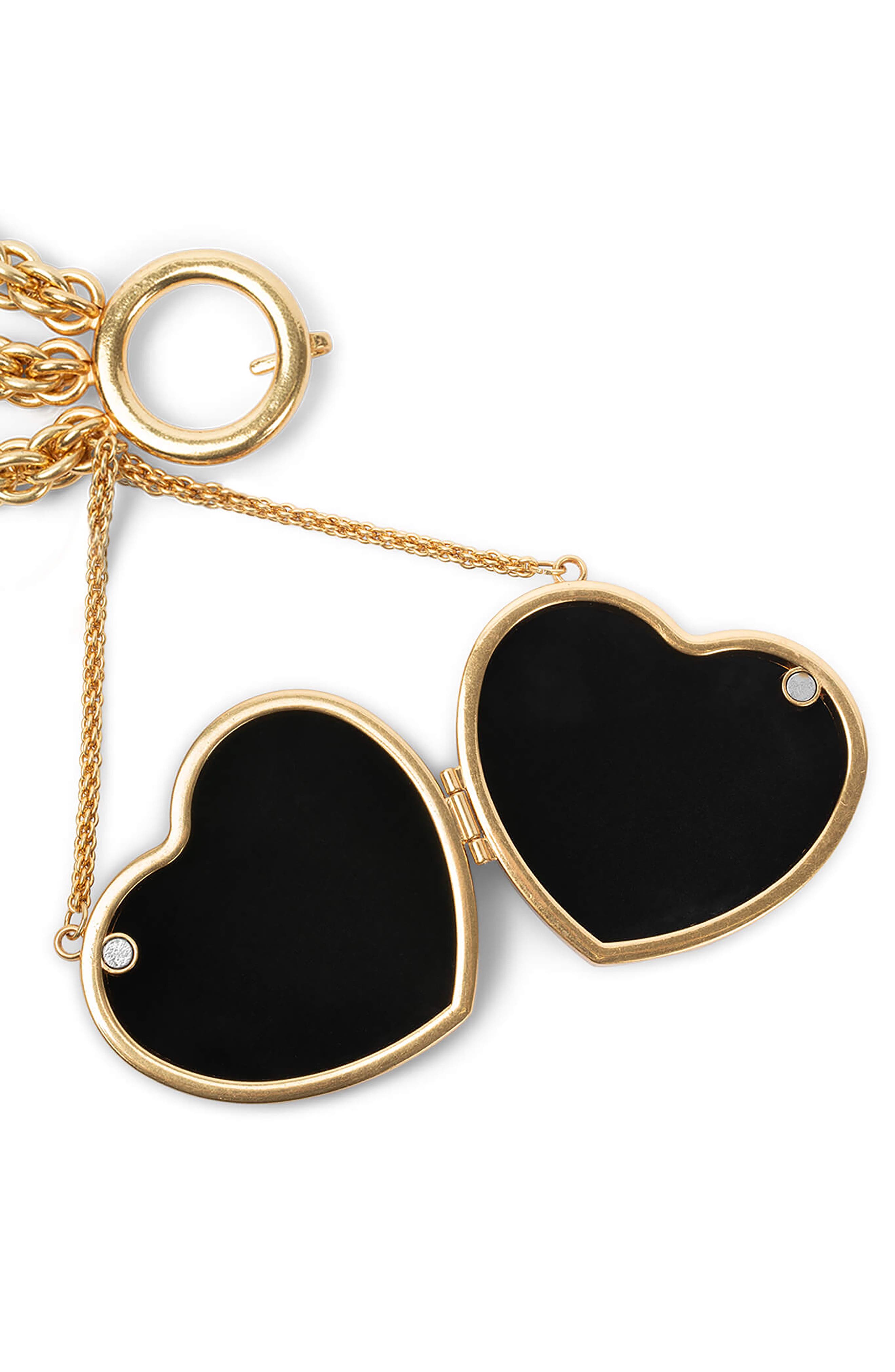 Jeffrey Campbell BPM Heart Chain Belt, Alternate, color, Black Suede Gold