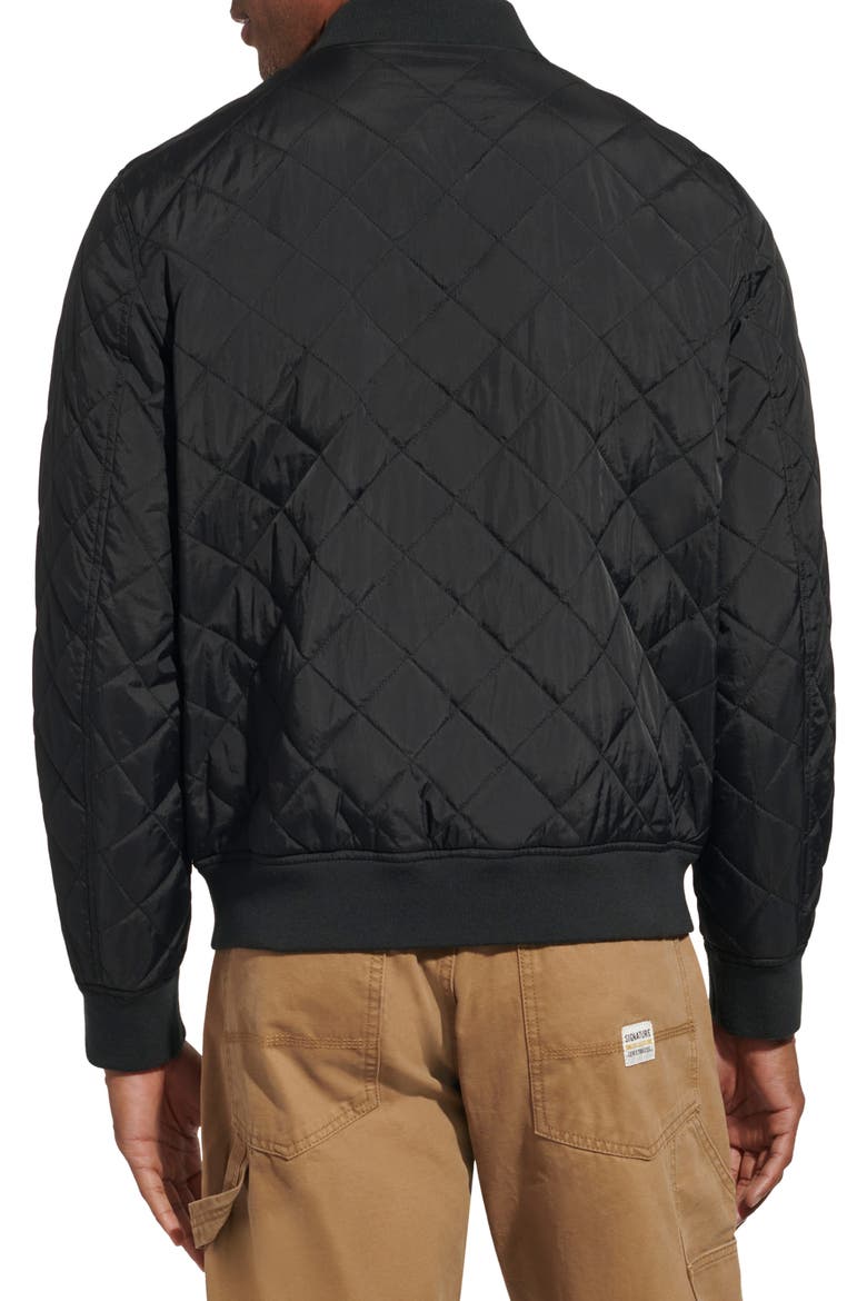 Quilted Nylon Bomber Jacket, Alternate, color, BLACK