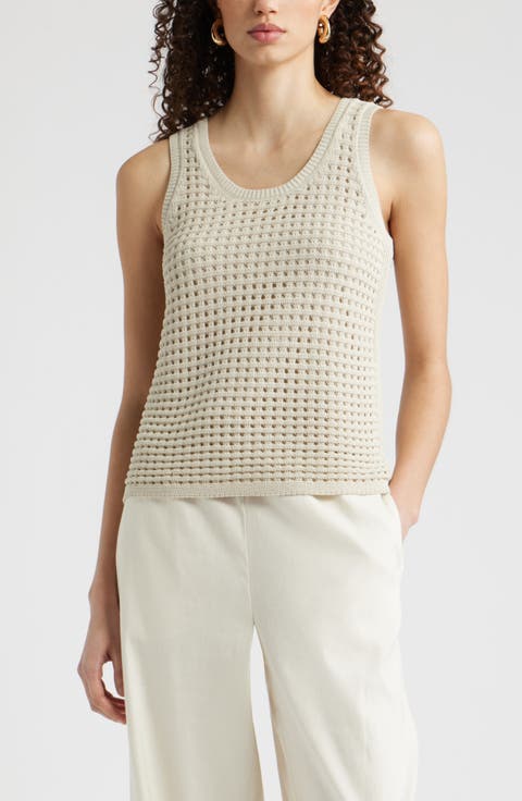 Mesh Stitch Sleeveless Sweater