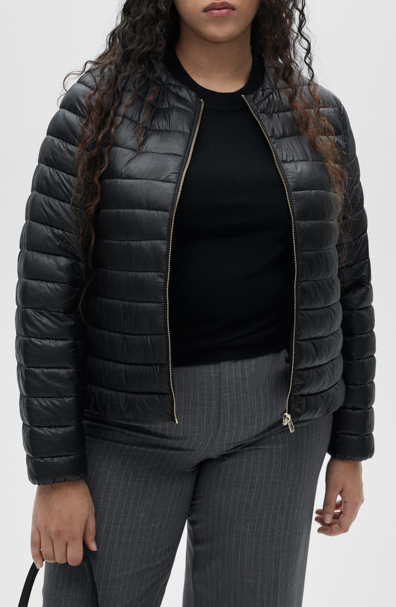 MANGO Water Repellent Quilted Coat, Main, color, 