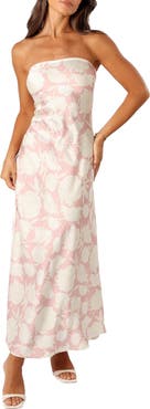 Petal & Pup Gemma Floral Print Strapless Dress