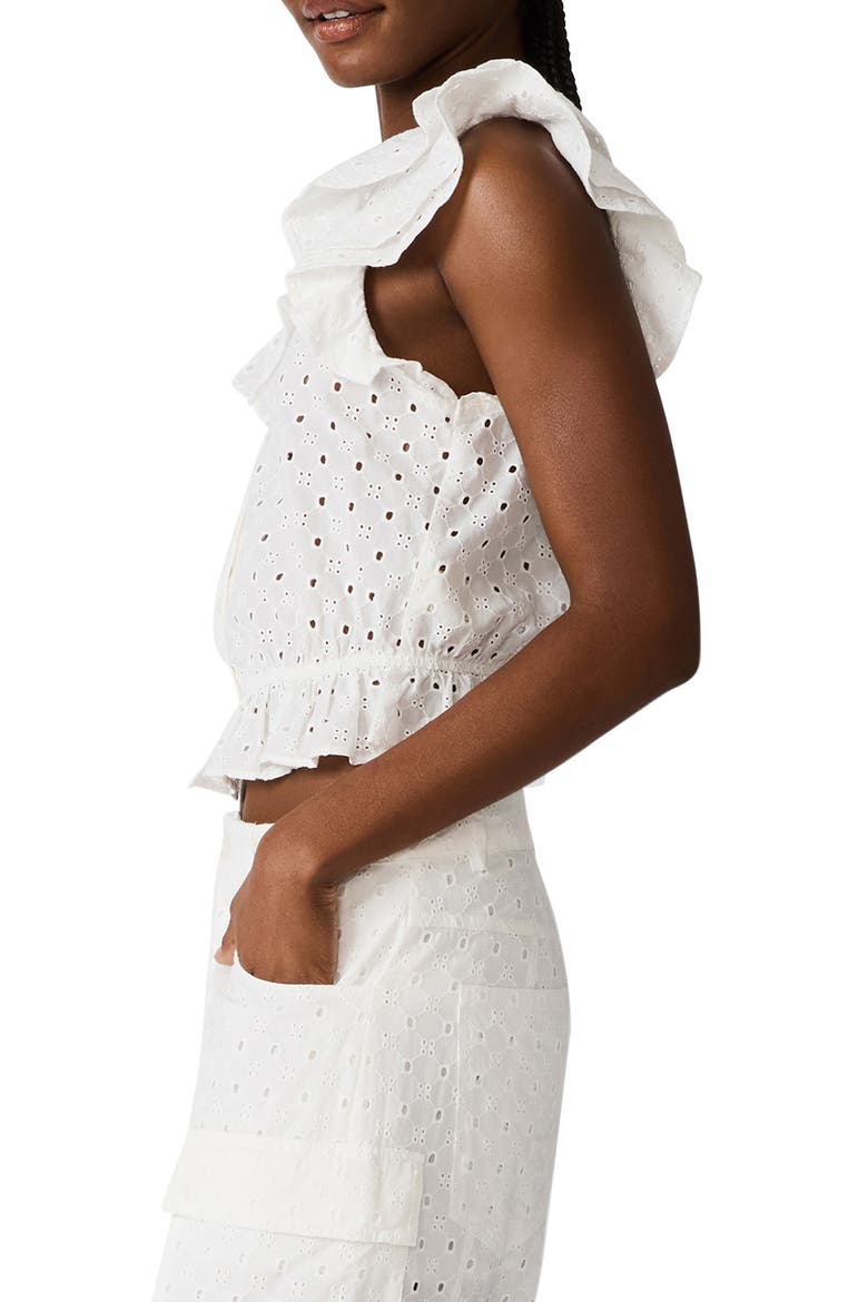 Mayra Cotton Eyelet Top, Alternate, color, WHITE