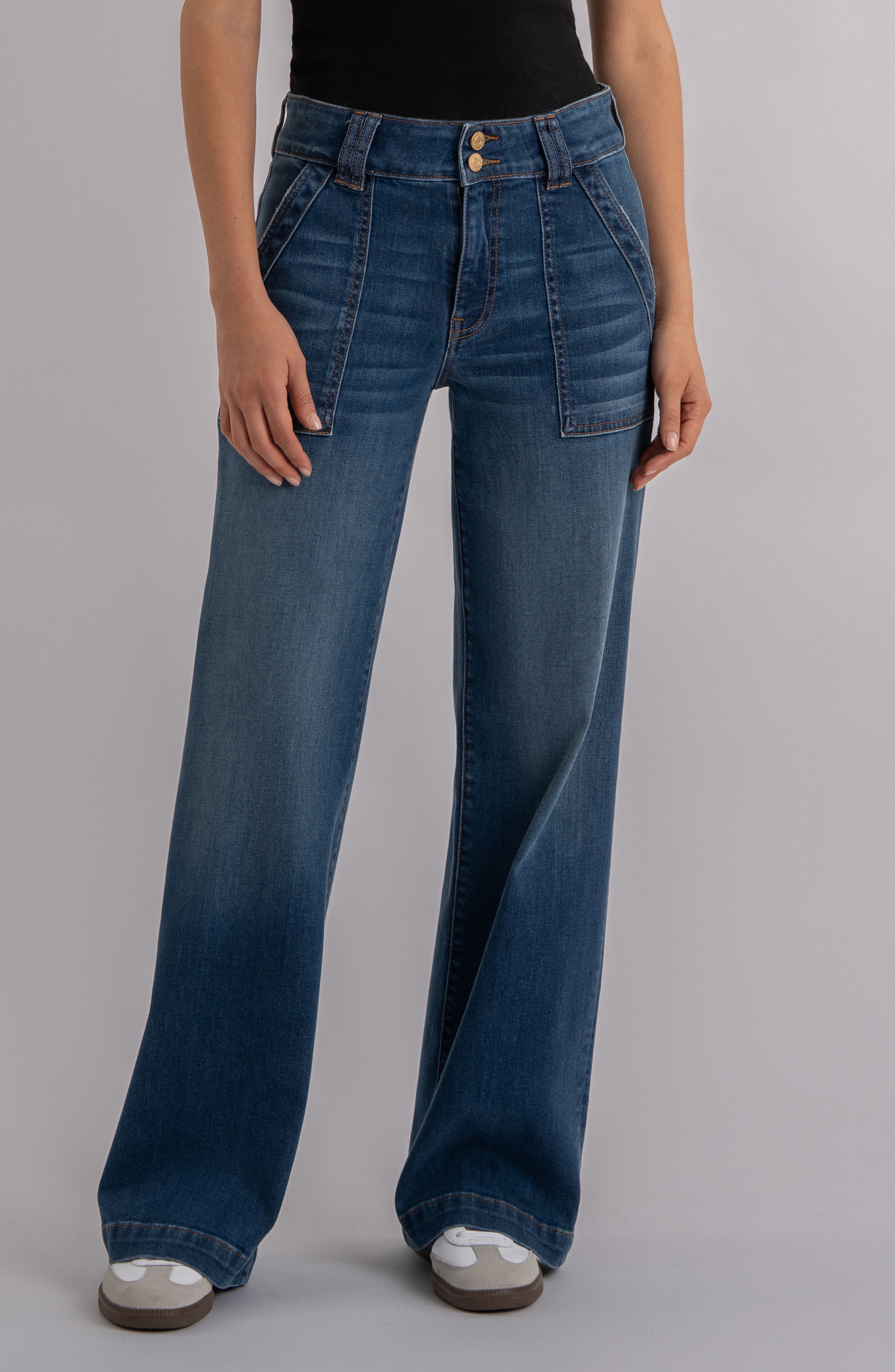 Jodi High Waist Wide Leg Utility Jeans