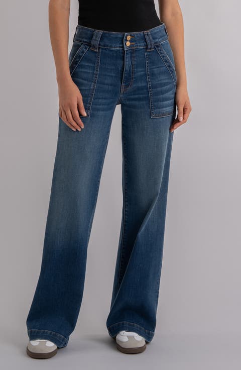 Jodi High Waist Wide Leg Utility Jeans (Humanitarian)