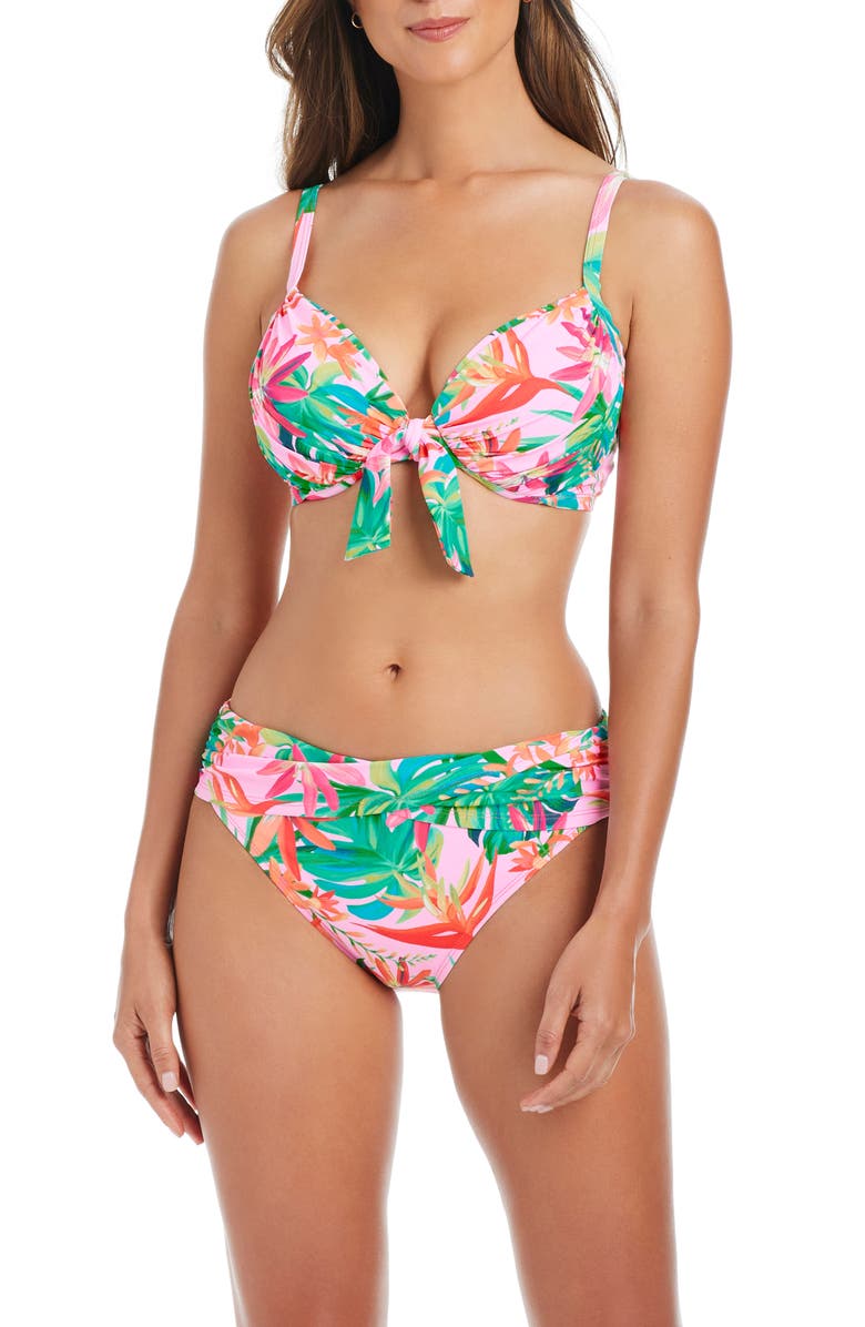 BLEU by Rod Beattie Tie Front D-Cup Underwire Bikini Top, Alternate, color, 