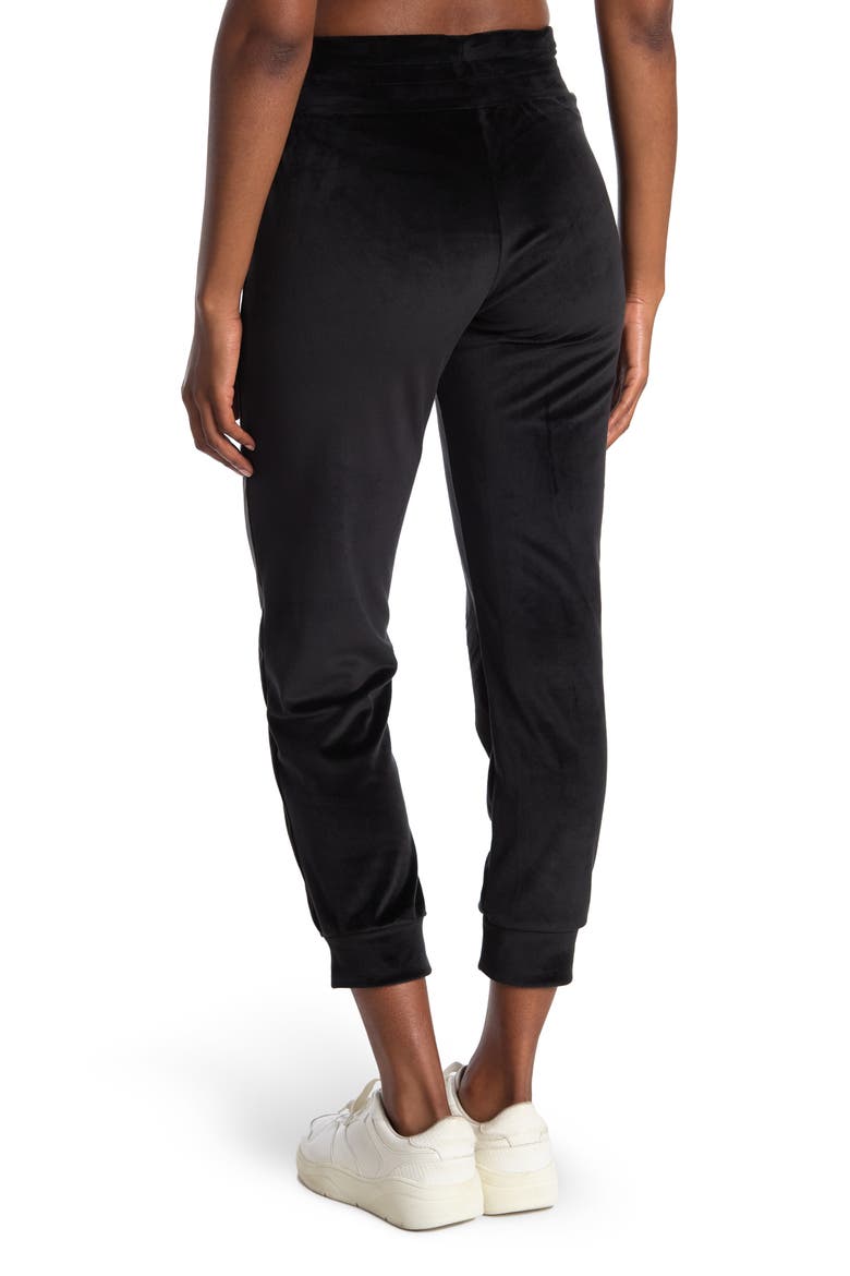 Velour Joggers, Alternate, color, BLACK